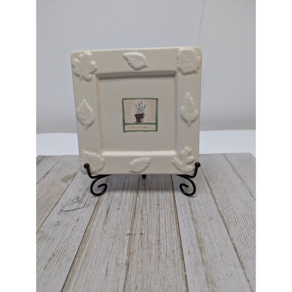 Pfaltzgraff Naturewood Square Soap Dish Cream 6" - Picture 1 of 7